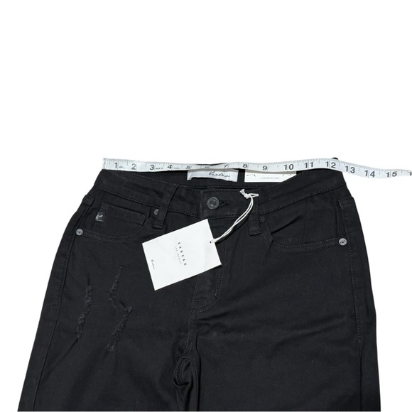 Kancan Black Distressed Skinny Jeans Women’s Size 25 Mid Rise Stretch - Picture 6 of 11